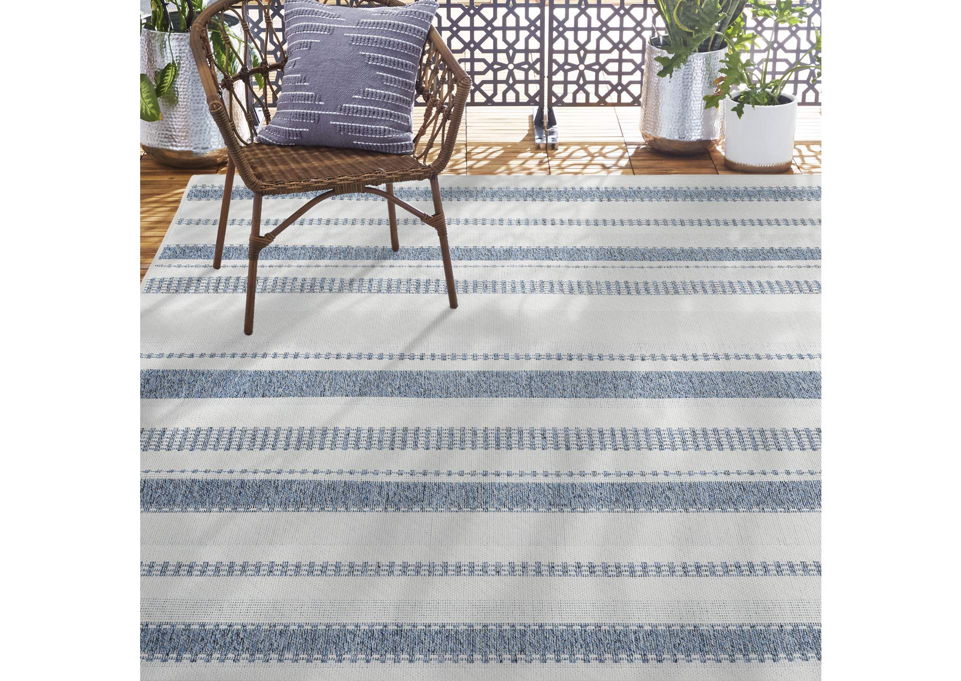 Tripoli Mateo Area Rug Dark Blue/Cream, 5'3"x7'3",Home Dynamix