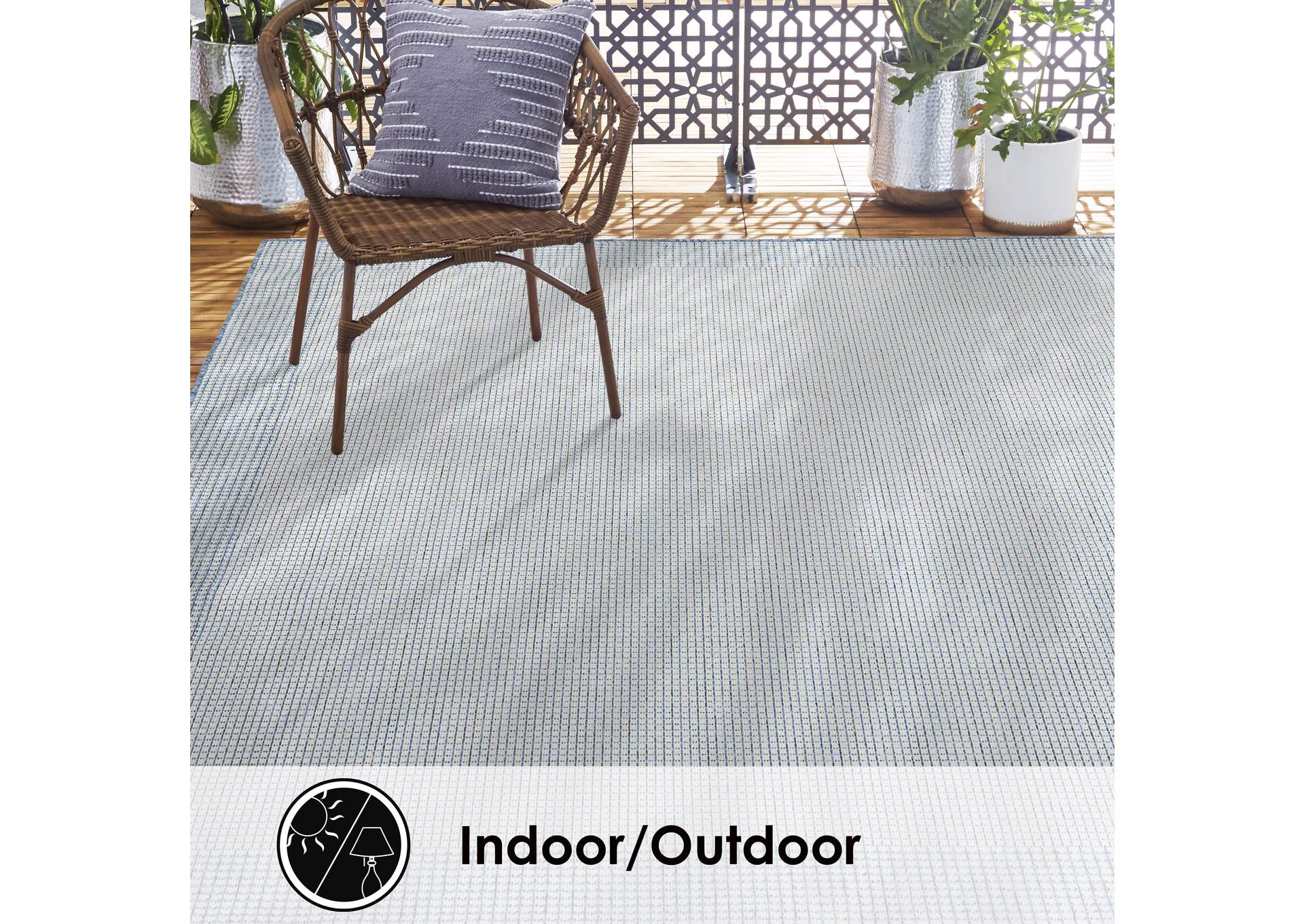 Tripoli Phoenix Area Rug Denim/Cream, 5'3"x7'3",Home Dynamix