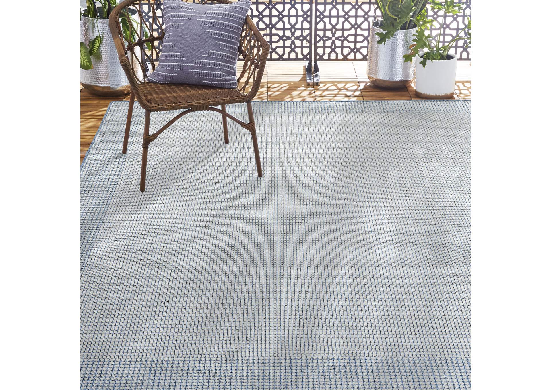 Tripoli Phoenix Area Rug Denim/Cream, 5'3"x7'3",Home Dynamix