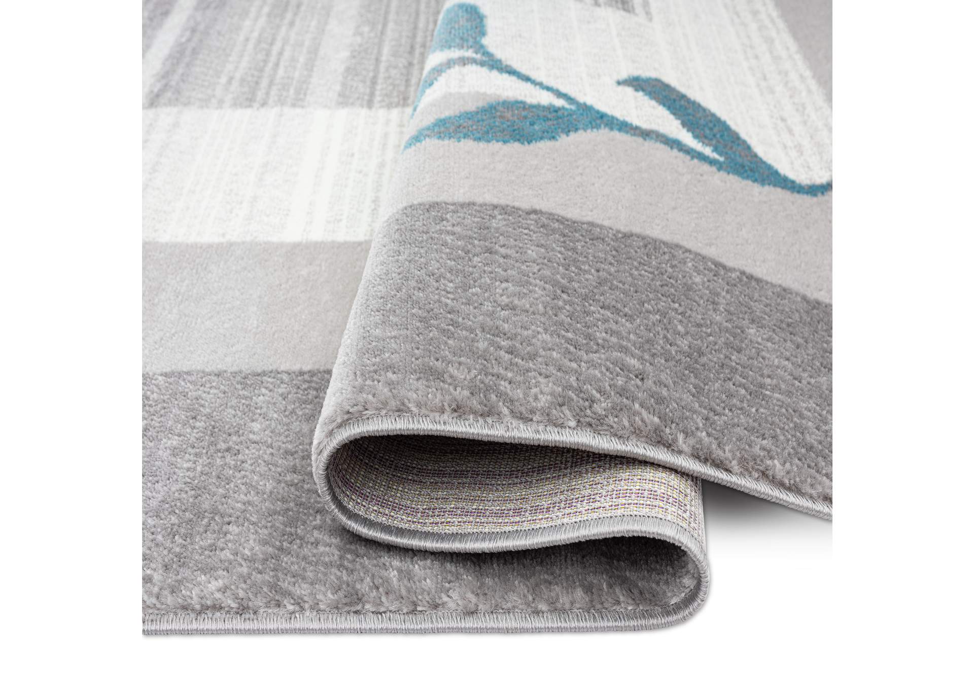 Royalty Clover Area Rug Gray/Blue, 5'2"X7'2",Home Dynamix