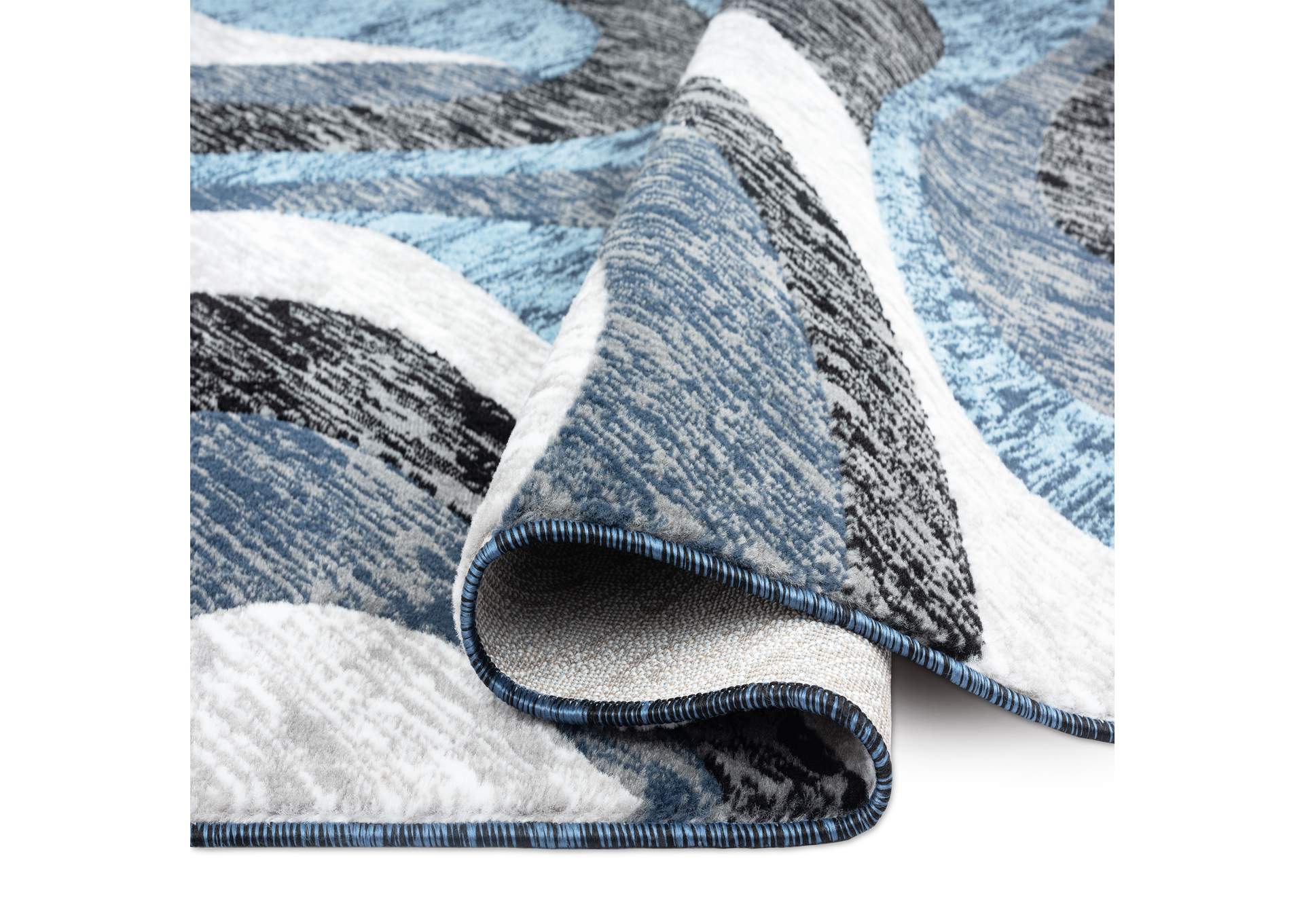 Catalina Huron Area Rug Blue/Gray, 5'3"x7'2",Home Dynamix