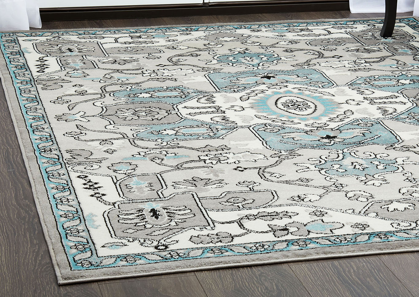 Home Dynamix Boho Devona Transitional Area Rug 7'9"x10'2" Border Gray/Aqua/Ivory,Home Dynamix