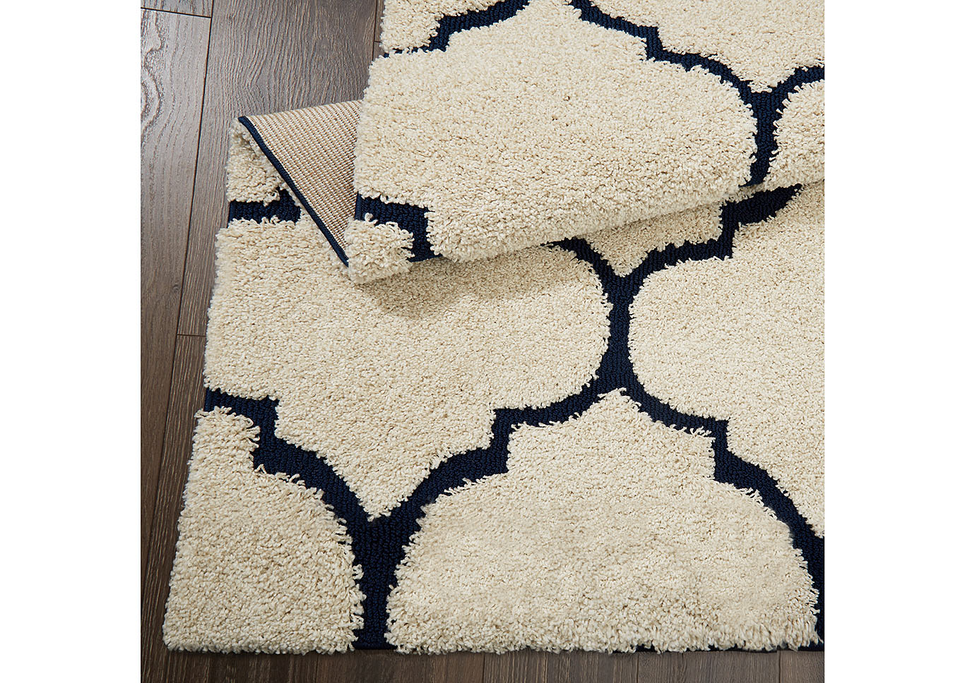 Home Dynamix Canyon Henderson Shag Area Rug 5'2"x7'2" Trellis Cream/Navy Blue,Home Dynamix