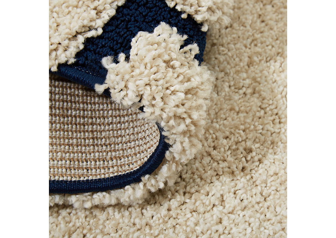Home Dynamix Canyon Henderson Shag Area Rug 5'2"x7'2" Trellis Cream/Navy Blue,Home Dynamix