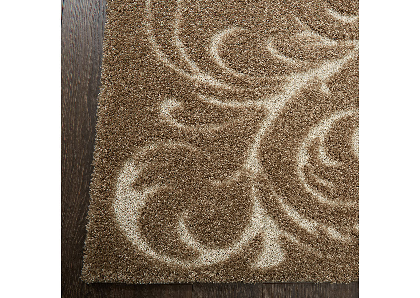 Home Dynamix Canyon Henley Shag Area Rug 7'10"x10'2" Scroll Beige/Ivory,Home Dynamix
