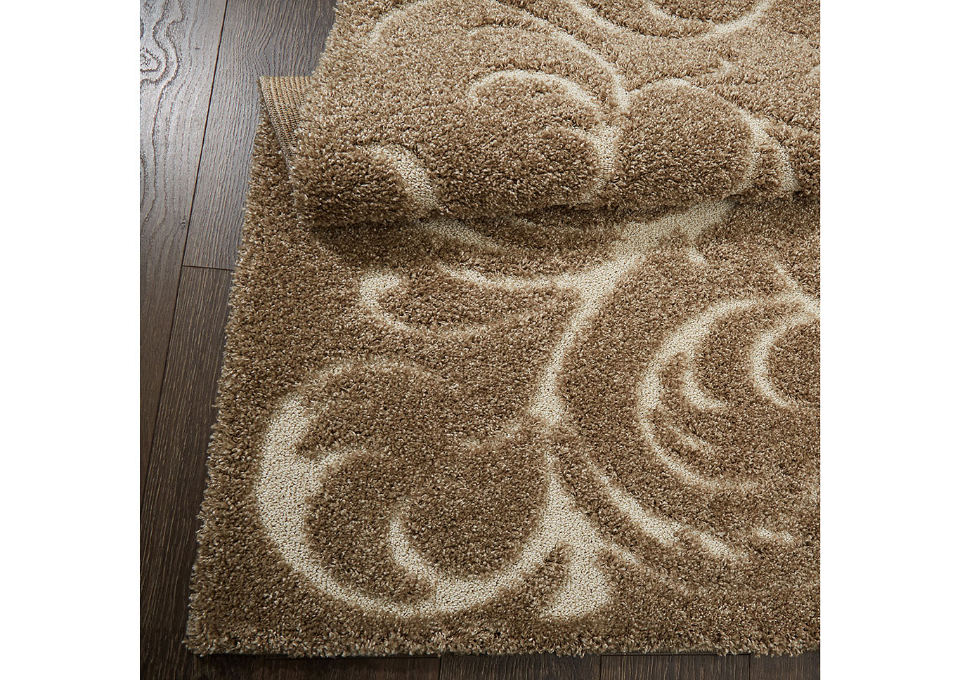 Home Dynamix Canyon Henley Shag Area Rug 7'10"x10'2" Scroll Beige/Ivory,Home Dynamix