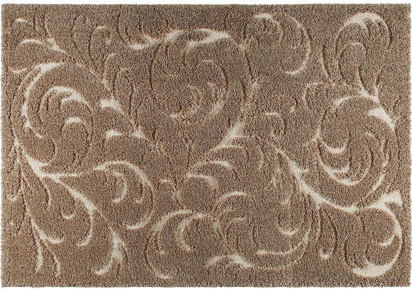 Home Dynamix Canyon Henley Shag Area Rug 7'10"x10'2" Scroll Beige/Ivory,Home Dynamix