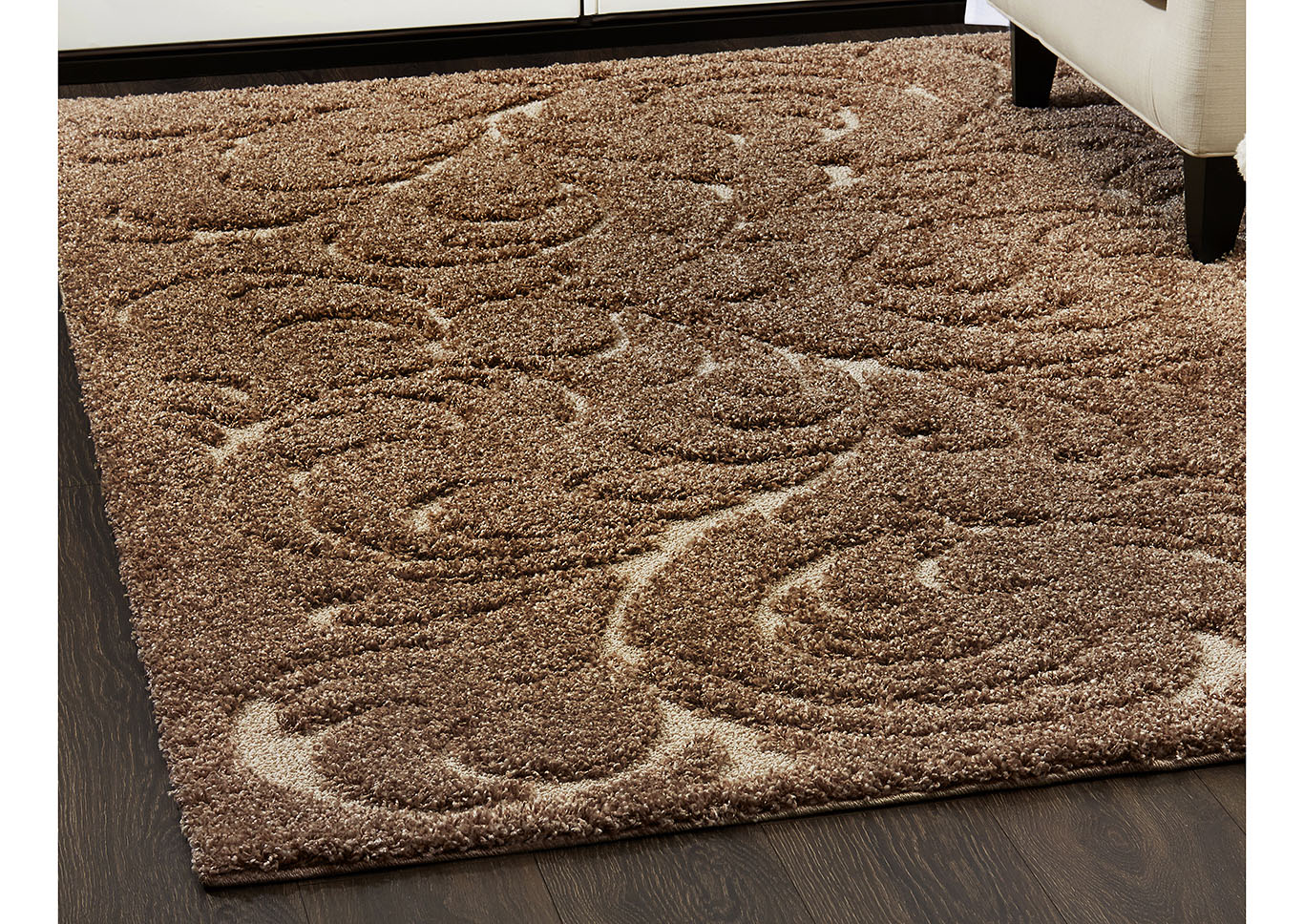 Home Dynamix Canyon Henley Shag Area Rug 7'10"x10'2" Scroll Beige/Ivory,Home Dynamix