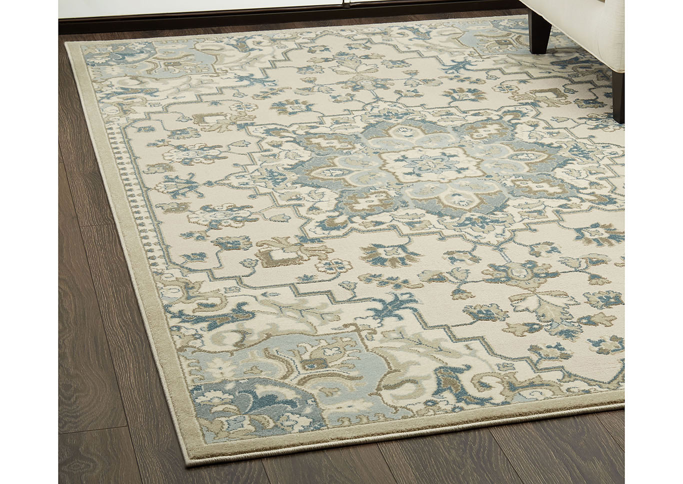 Chandler Primrose Ivory-Blue Area Rug,Home Dynamix