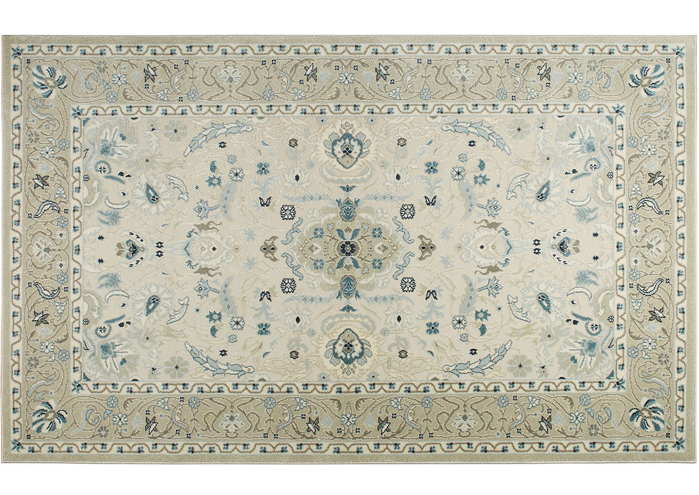 Home Dynamix Shabby Chic Chandler Begonia Transitional Area Rug 5'2"x7'6" Medallion Ivory/Blue,Home Dynamix