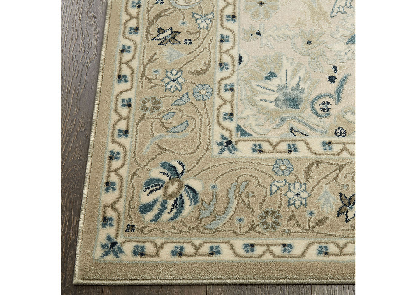 Home Dynamix Shabby Chic Chandler Begonia Transitional Area Rug 5'2"x7'6" Medallion Ivory/Blue,Home Dynamix