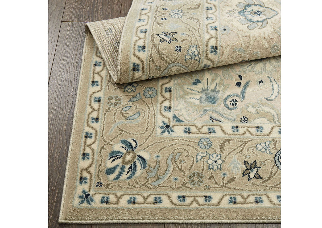 Home Dynamix Shabby Chic Chandler Begonia Transitional Area Rug 5'2"x7'6" Medallion Ivory/Blue,Home Dynamix