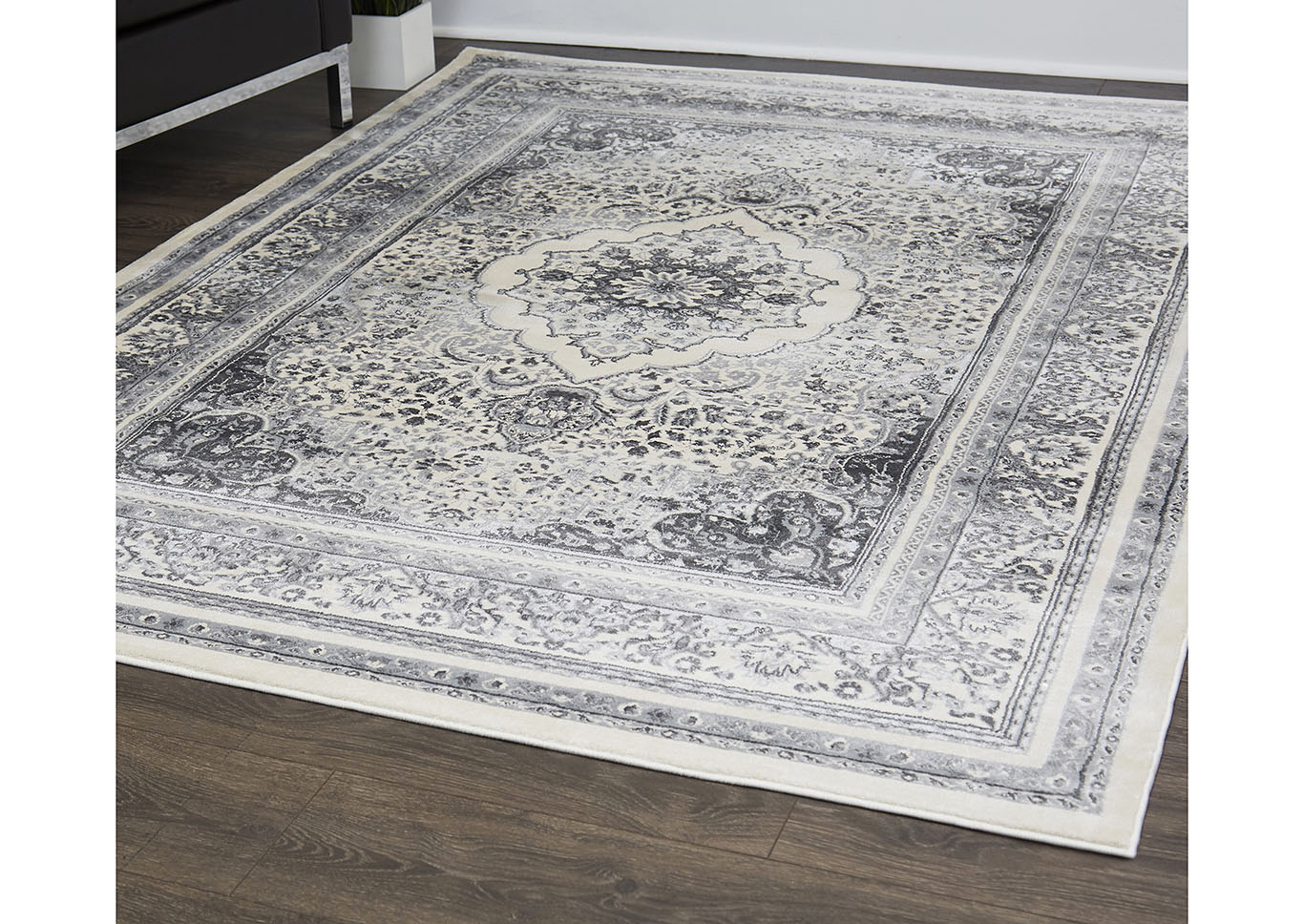 Jersey Geneva Ivory-Gray Area Rug,Home Dynamix