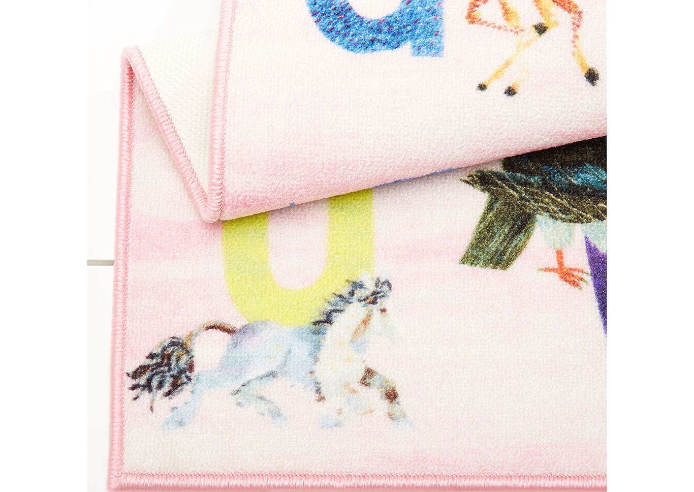 Home Dynamix Eric Carle Elementary Pink Alphabet Decorative Kids Kids Area Rug 6'6"x9'5" Educational Pink/Blue/Yellow,Home Dynamix