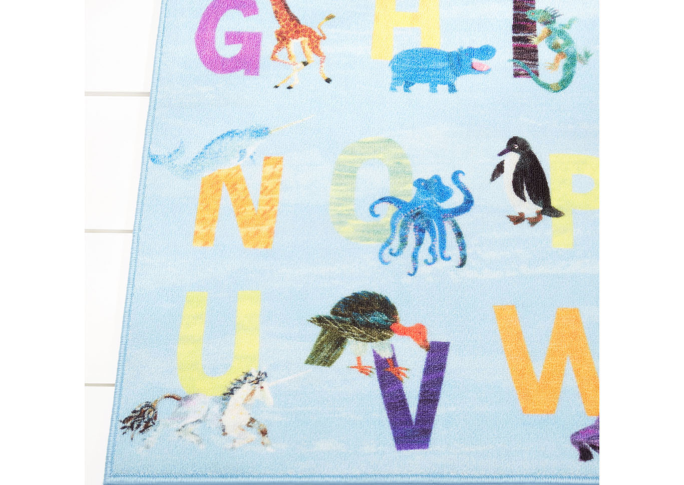 Home Dynamix Eric Carle Elementary Blue Alphabet Decorative Kids Kids Area Rug 6'6"x9'5" Educational Blue/Orange/Purple,Home Dynamix