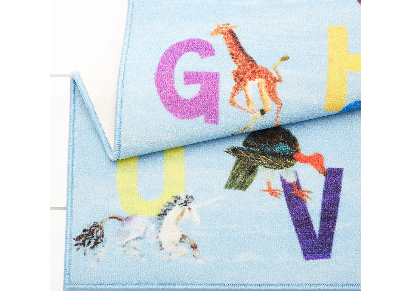 Home Dynamix Eric Carle Elementary Blue Alphabet Decorative Kids Kids Area Rug 6'6"x9'5" Educational Blue/Orange/Purple,Home Dynamix