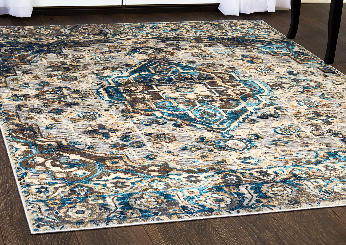 Fiesta Valencia Gray-Blue Area Rug,Home Dynamix