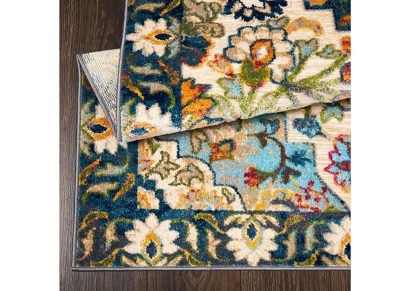 Fiesta Granada Ivory-Blue Area Rug,Home Dynamix