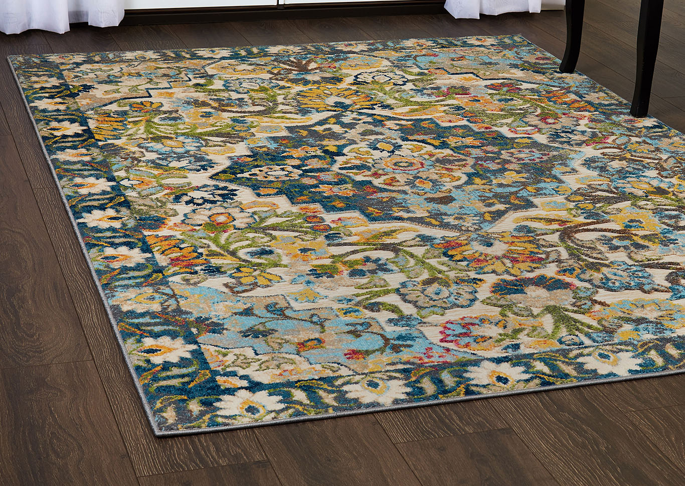 Fiesta Granada Ivory-Blue Area Rug,Home Dynamix