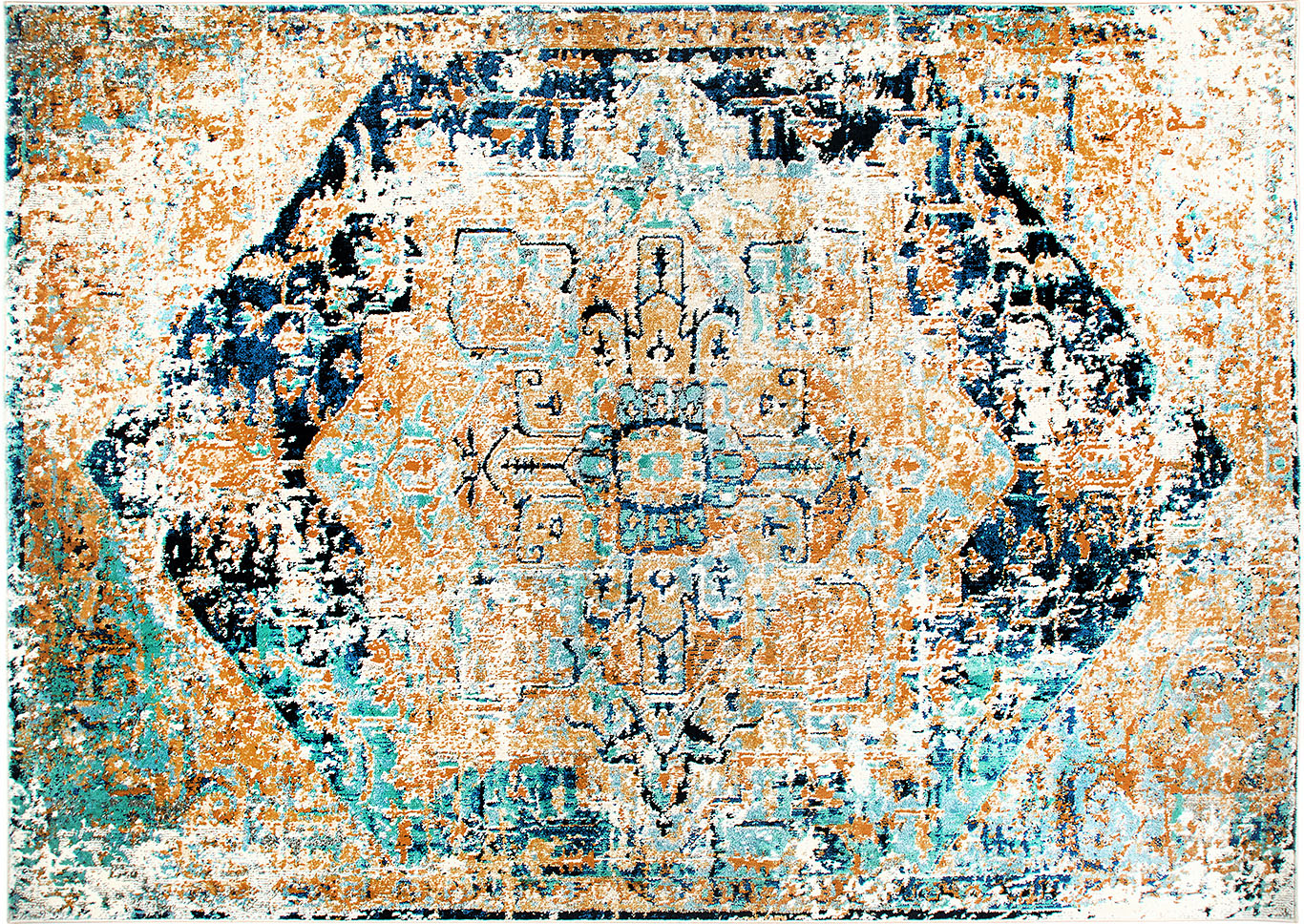 Home Dynamix Shabby Chic Heritage Brandt Bohemian Area Rug 7'10"x10'2" Medallion Blue/Gray,Home Dynamix