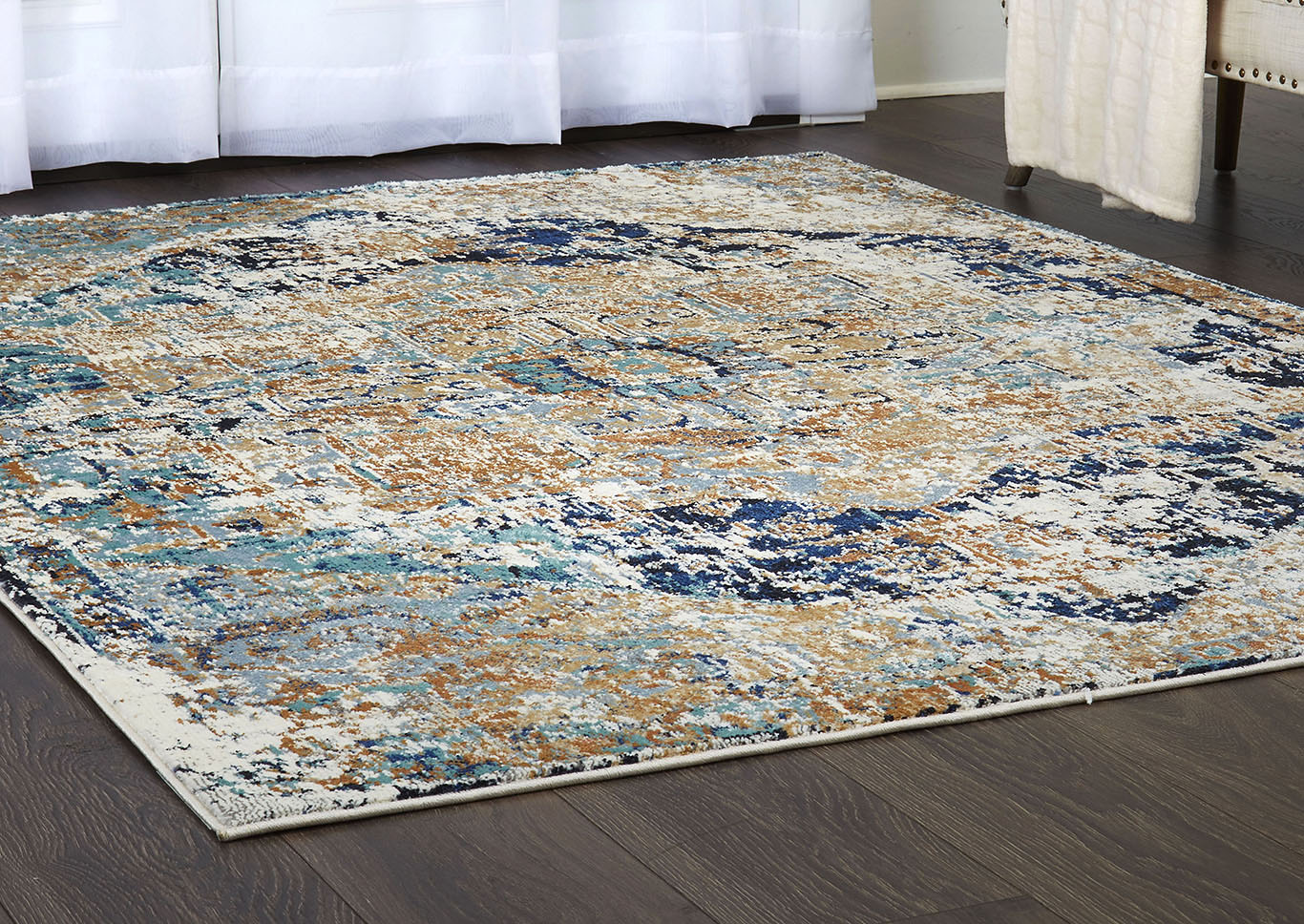 Home Dynamix Shabby Chic Heritage Brandt Bohemian Area Rug 7'10"x10'2" Medallion Blue/Gray,Home Dynamix
