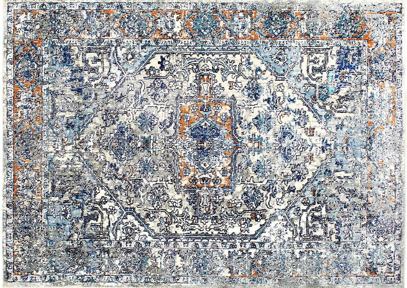 Home Dynamix Shabby Chic Heritage Newburyport Bohemian Area Rug 5'2"x7'2" Medallion Blue/Blue/Rust,Home Dynamix