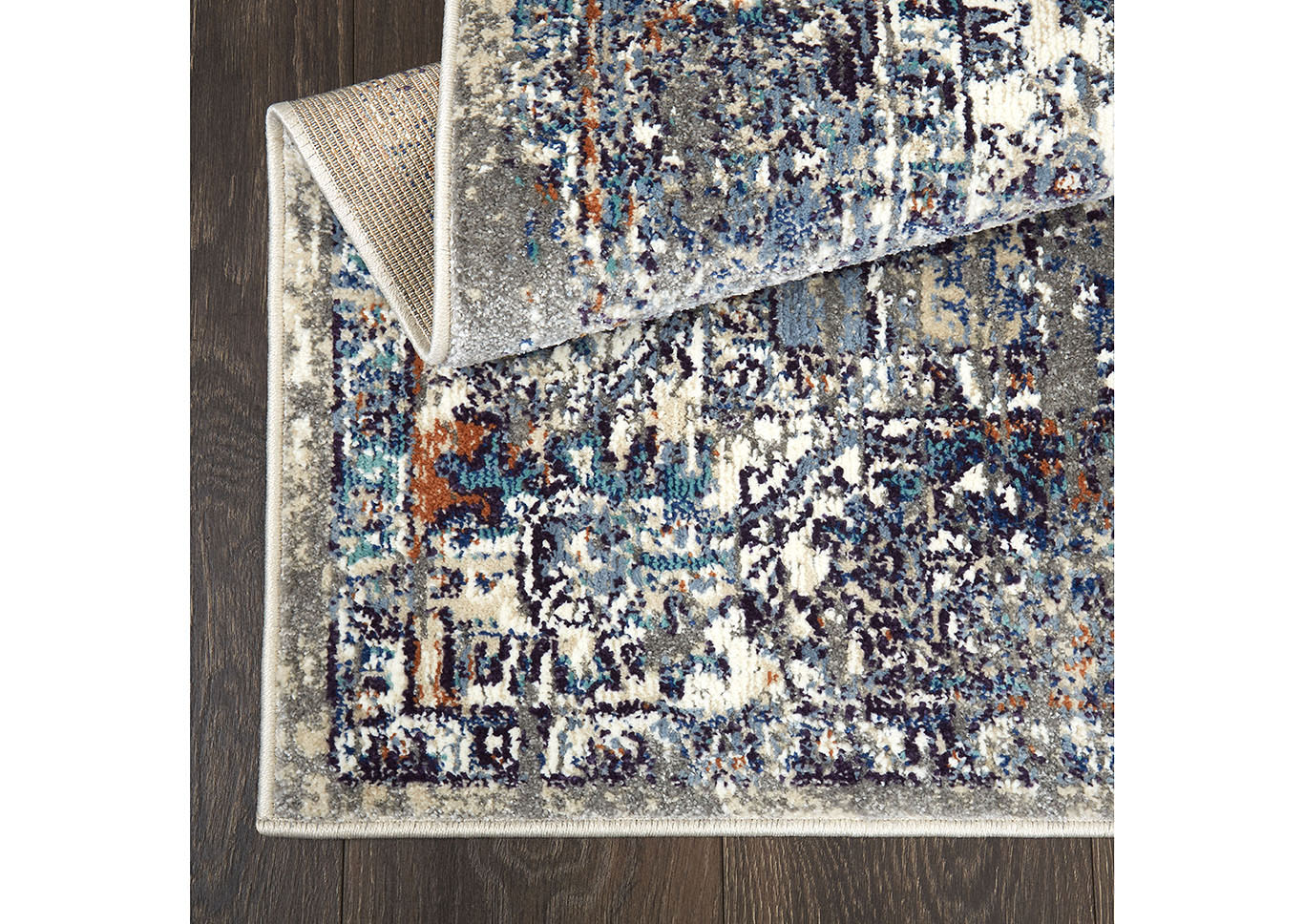 Home Dynamix Shabby Chic Heritage Newburyport Bohemian Area Rug 5'2"x7'2" Medallion Blue/Blue/Rust,Home Dynamix