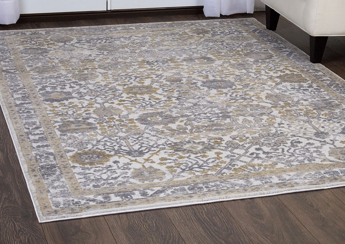 Kenmare Celeste Gray-Yellow Area Rug,Home Dynamix