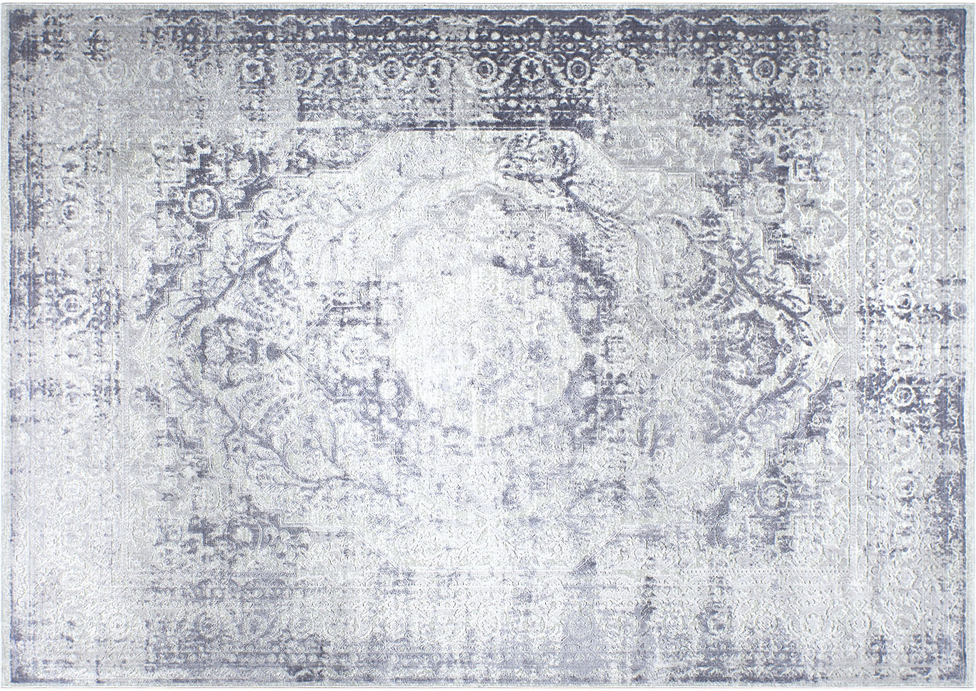 Home Dynamix Nicole Miller Kenmare Capri Transitional Area Rug 31.5"x47" Medallion Gray/Cream,Home Dynamix