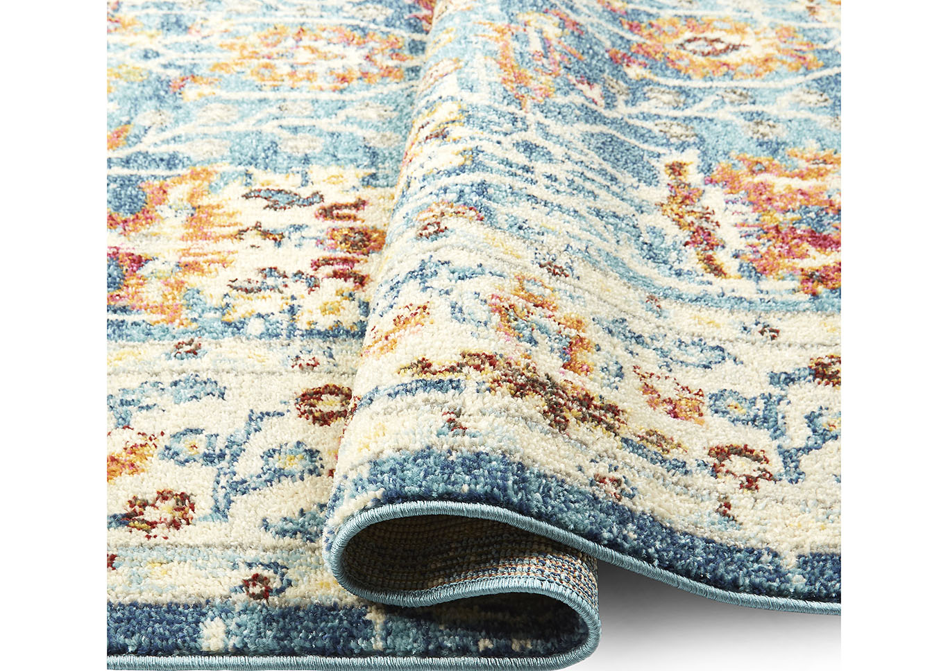 Bella Amelia Blue-Ivory Area Rug,Home Dynamix