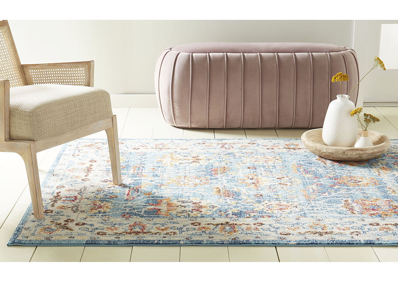 Bella Amelia Blue-Ivory Area Rug,Home Dynamix