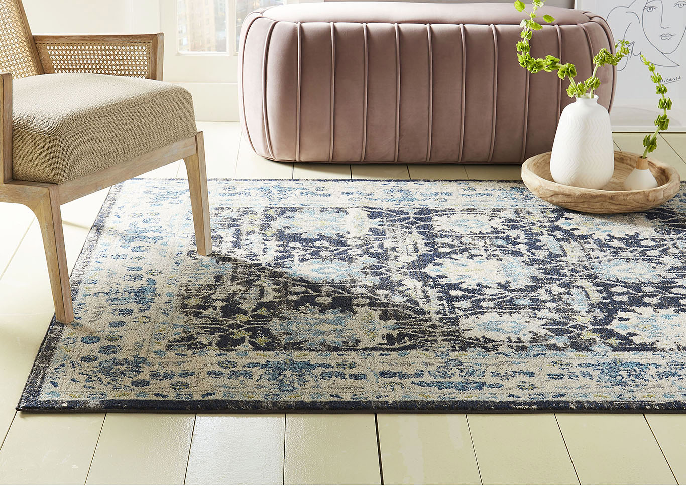 Bella Amelia Navy-Ivory Area Rug,Home Dynamix