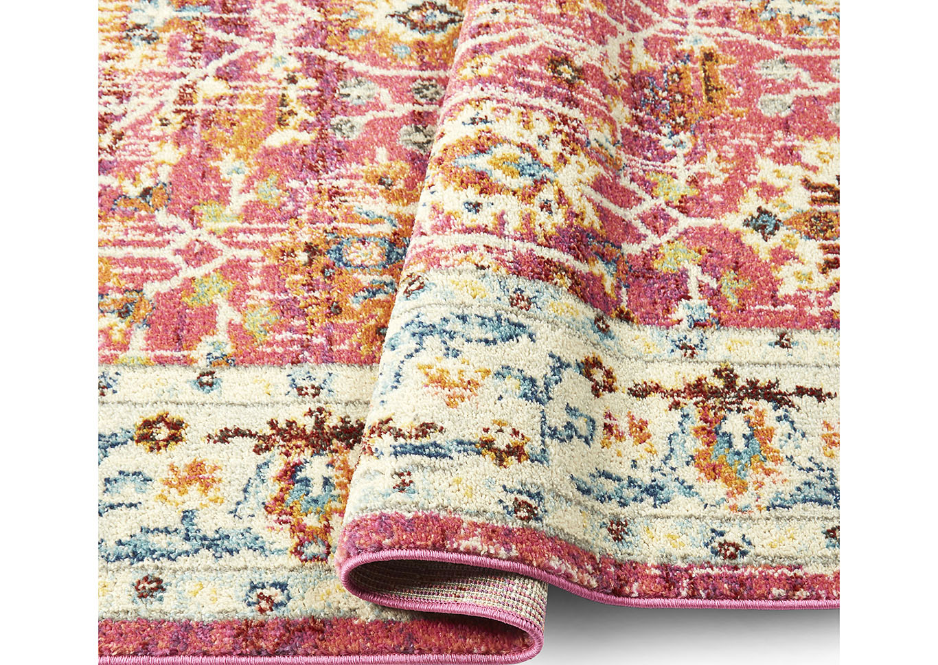 Bella Amelia Pink-Ivory Area Rug,Home Dynamix