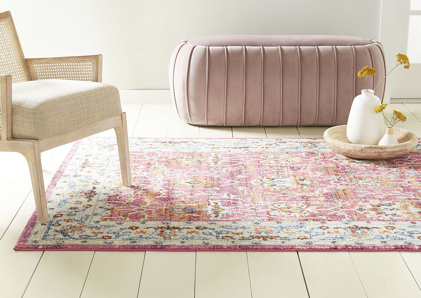 Bella Amelia Pink-Ivory Area Rug,Home Dynamix