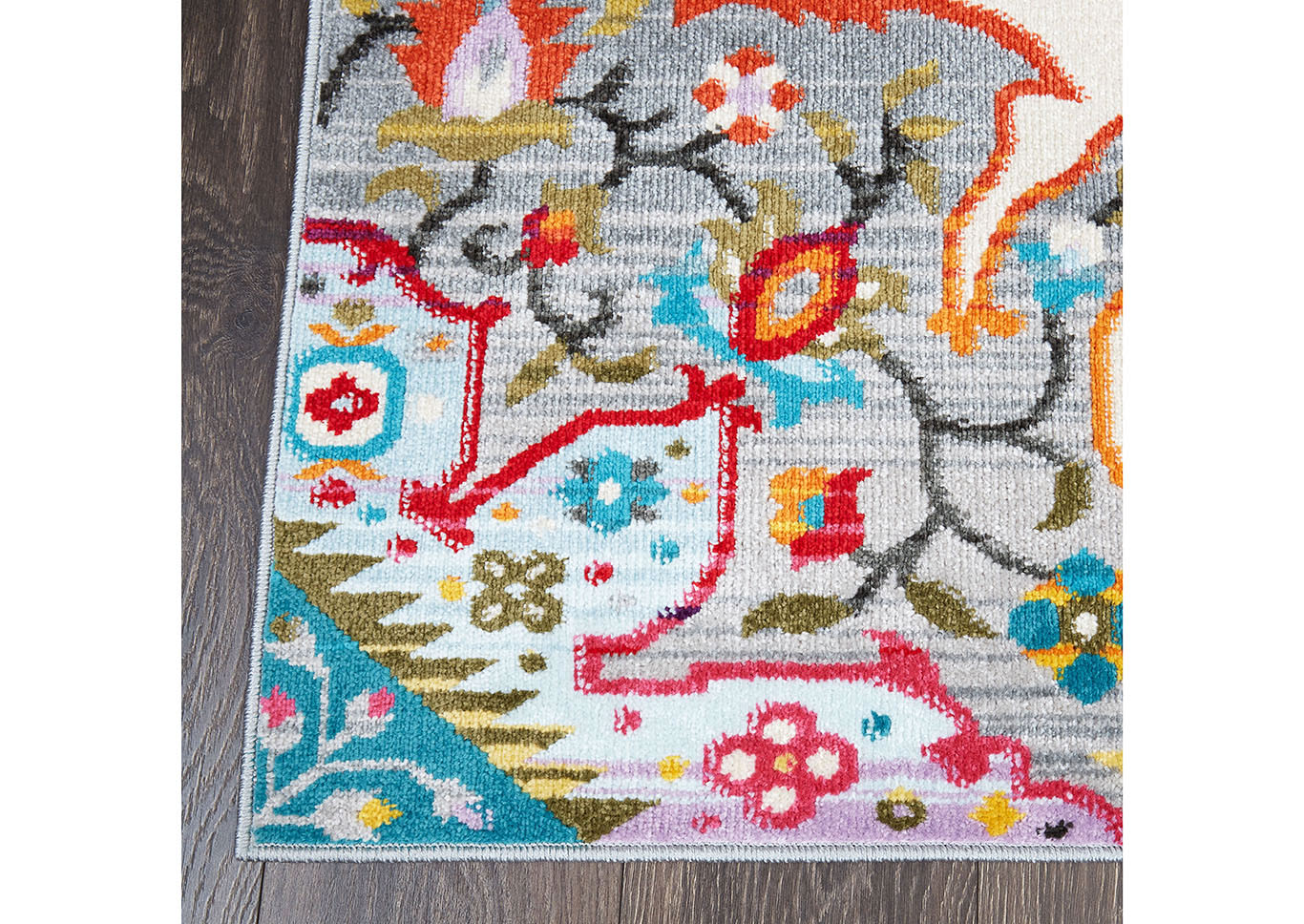 Home Dynamix Trina Trina Turk Melody Lautner Bohemian Area Rug 5'2"x7'6" Medallion Gray/Red/Orange,Home Dynamix