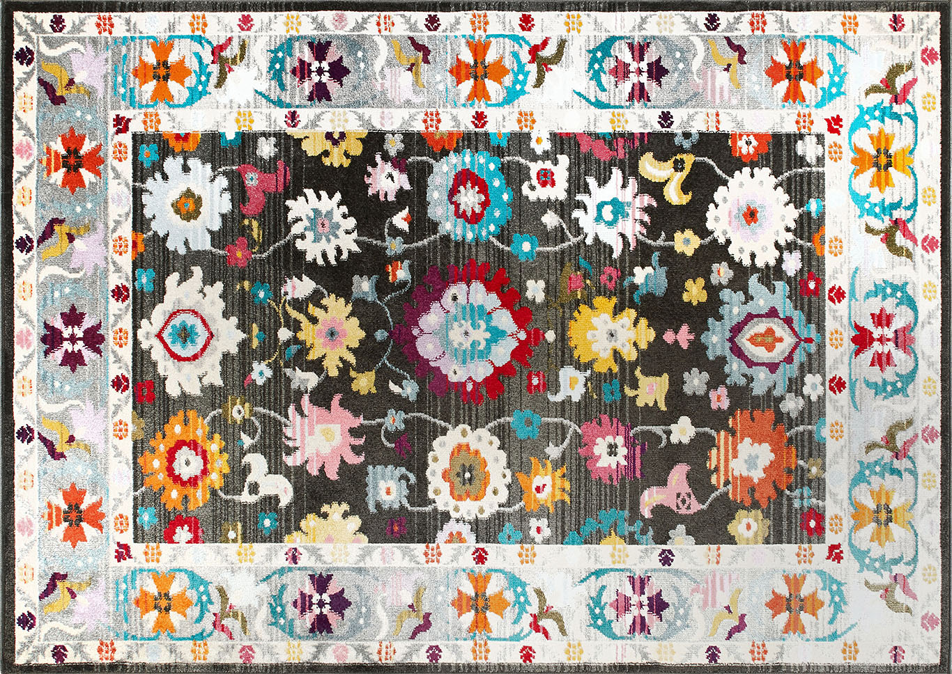 Home Dynamix Trina Trina Turk Melody Vaughn Traditional Area Rug 2'2"x7'6" Damask Gray/Blue/Yellow,Home Dynamix