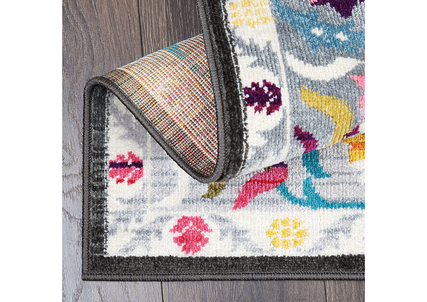 Home Dynamix Trina Trina Turk Melody Vaughn Traditional Area Rug 2'2"x7'6" Damask Gray/Blue/Yellow,Home Dynamix