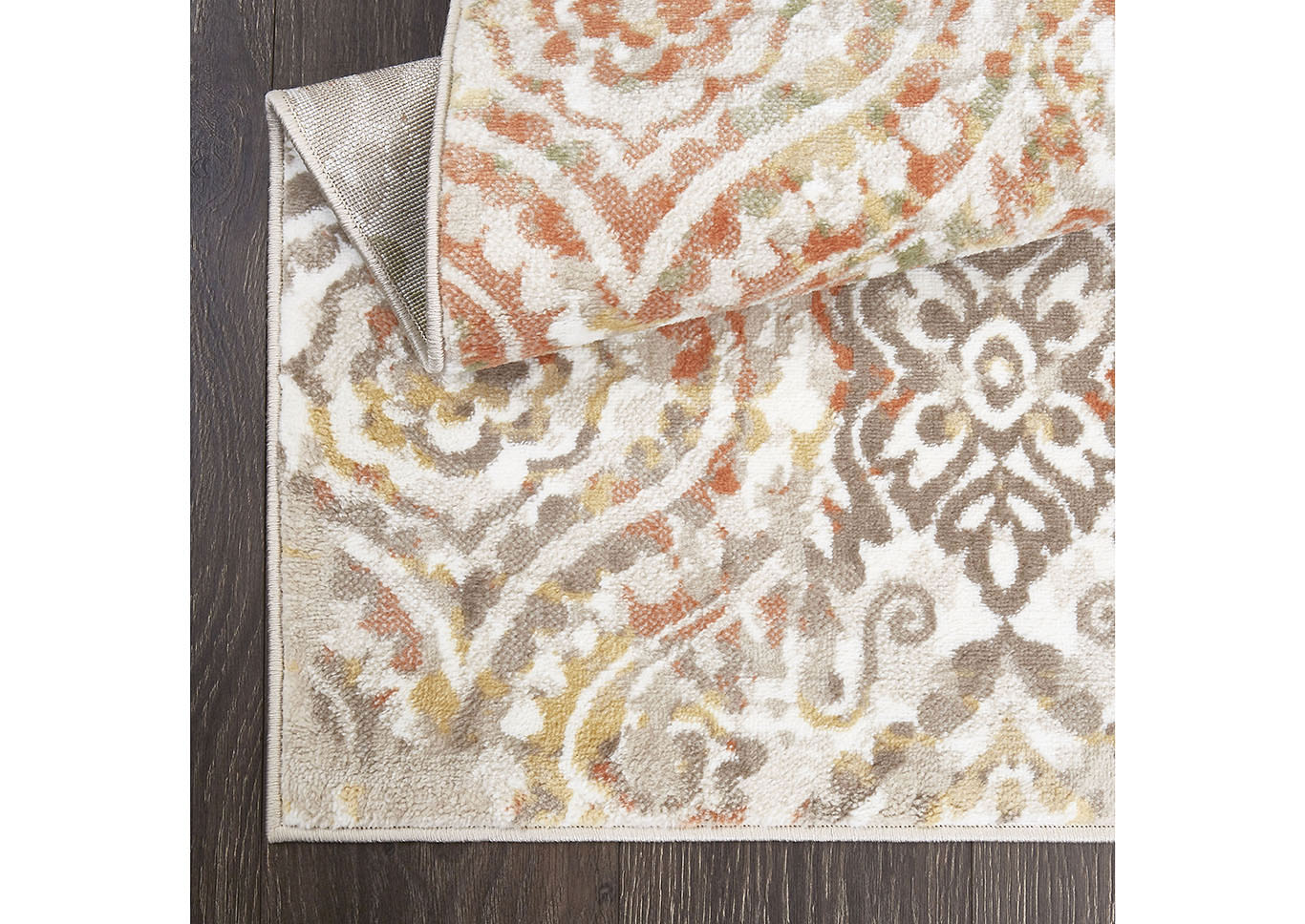 Home Dynamix Melrose Audrey Bohemian Area Rug 7'10"x10'2" Ogee Ivory/Orange,Home Dynamix