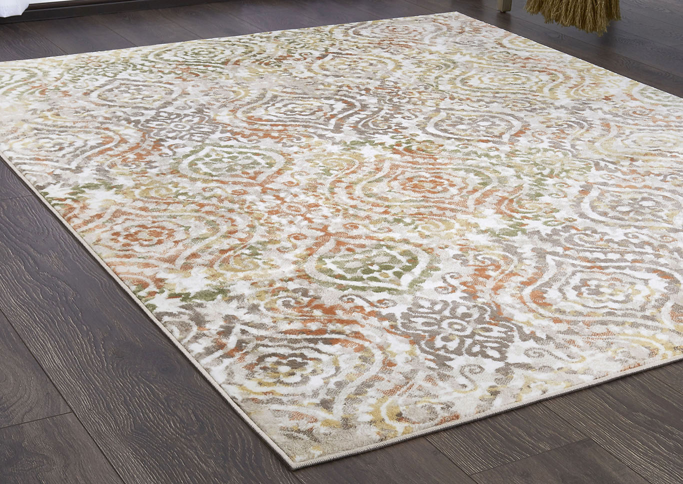 Home Dynamix Melrose Audrey Bohemian Area Rug 7'10"x10'2" Ogee Ivory/Orange,Home Dynamix