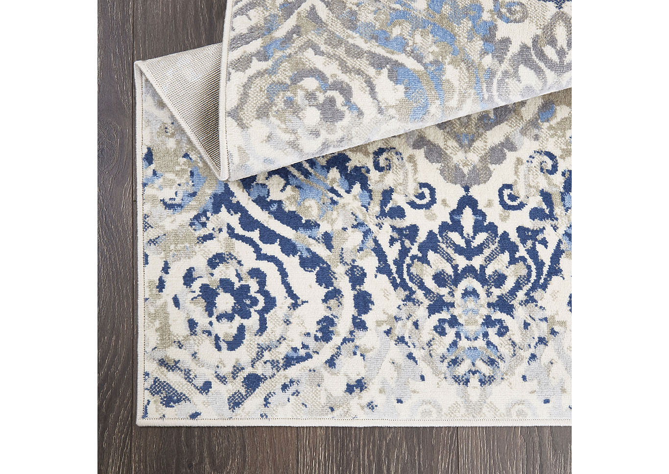 Melrose Audrey Ivory Blue Area Rug,Home Dynamix