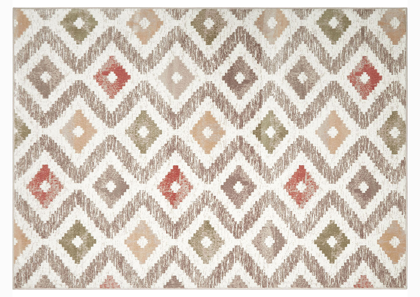 Home Dynamix Melrose Maritza Bohemian Area Rug 6'6"x9'6" Geometric Ivory/Orange,Home Dynamix