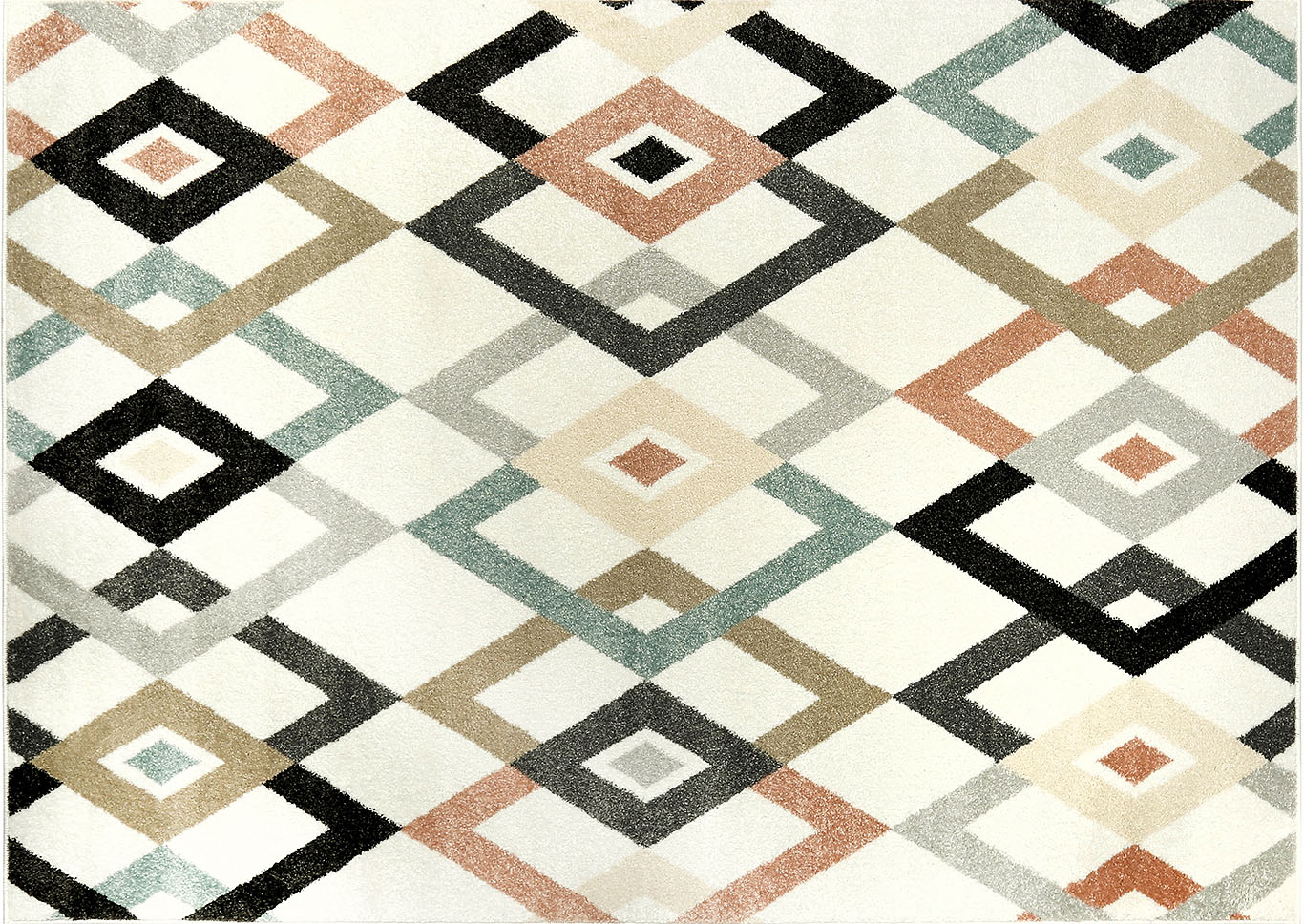 Home Dynamix New Weave Allyson Contemporary Area Rug 5'2"x7'2" Geometric Ivory/Blue/Gray,Home Dynamix