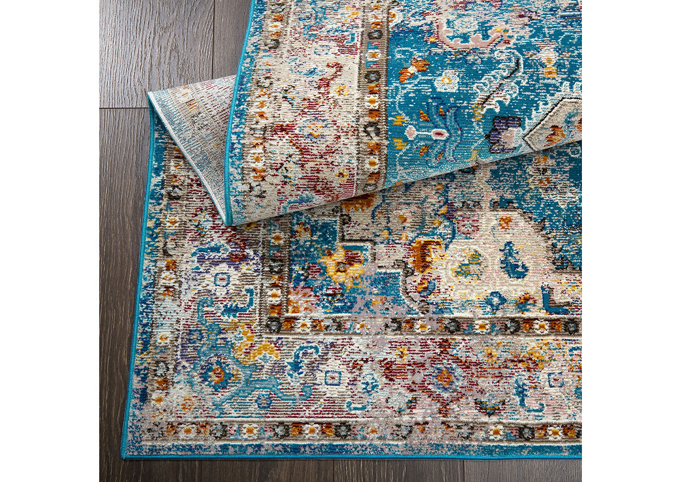 Parlin Amara Aqua Teal Gray Area Rug,Home Dynamix
