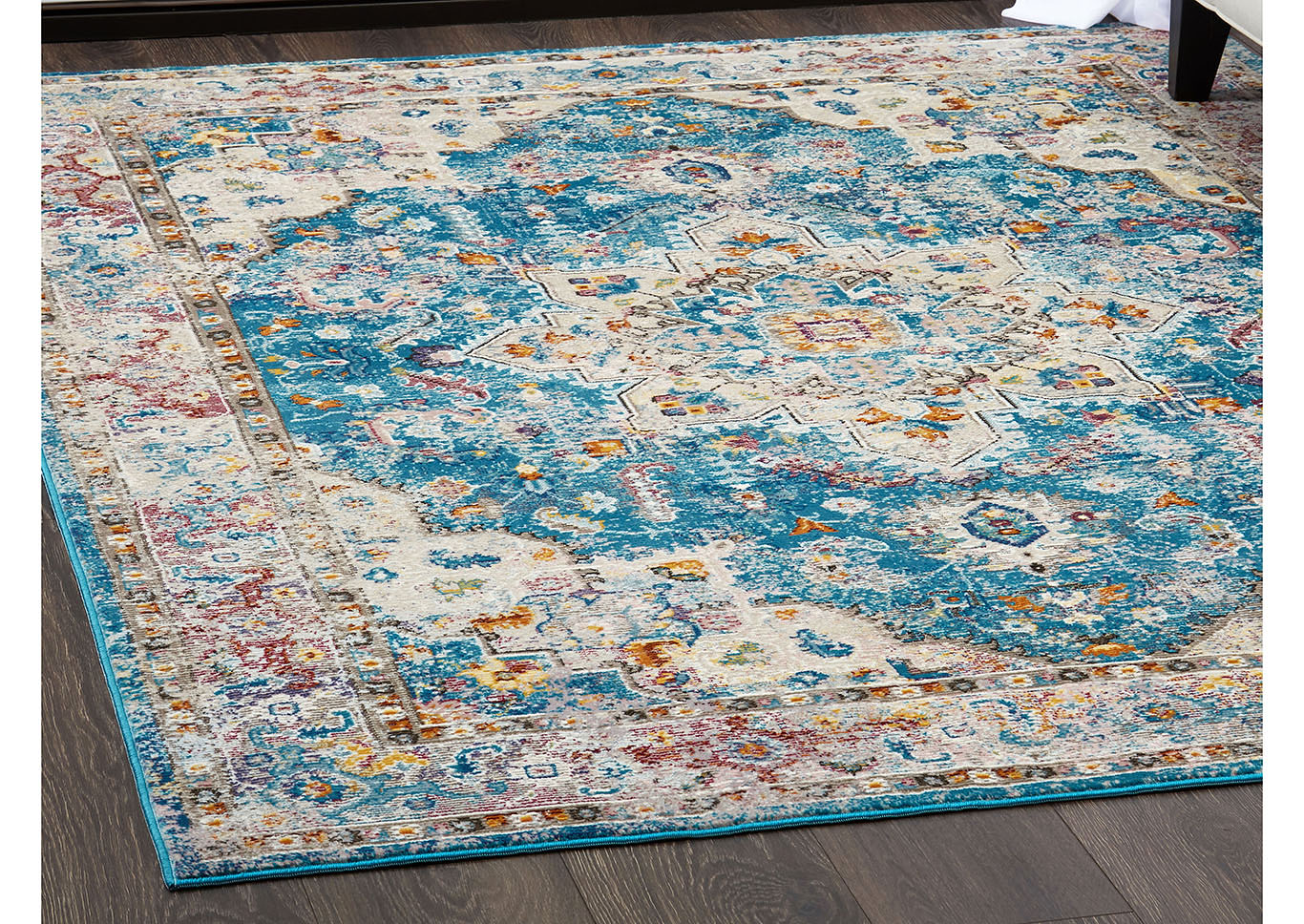 Parlin Amara Aqua Teal Gray Area Rug,Home Dynamix