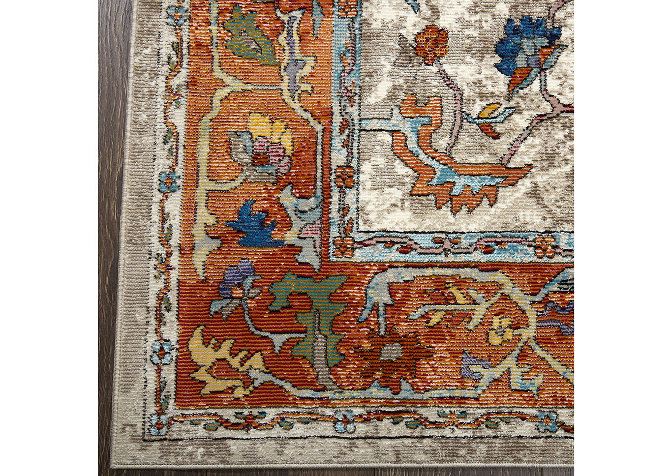 Parlin Aster Ivory-Rust Area Rug,Home Dynamix