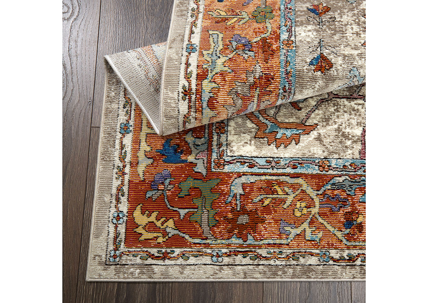 Parlin Aster Ivory-Rust Area Rug,Home Dynamix