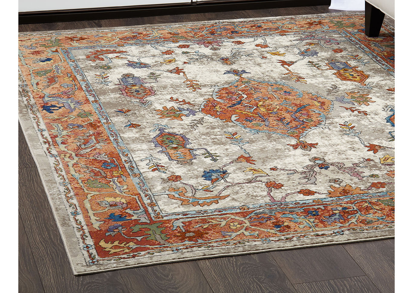 Parlin Aster Ivory-Rust Area Rug,Home Dynamix
