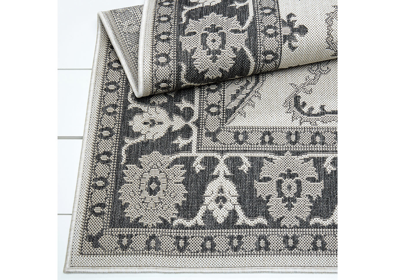 Patio Country Ayana Gray-Black Area Rug,Home Dynamix