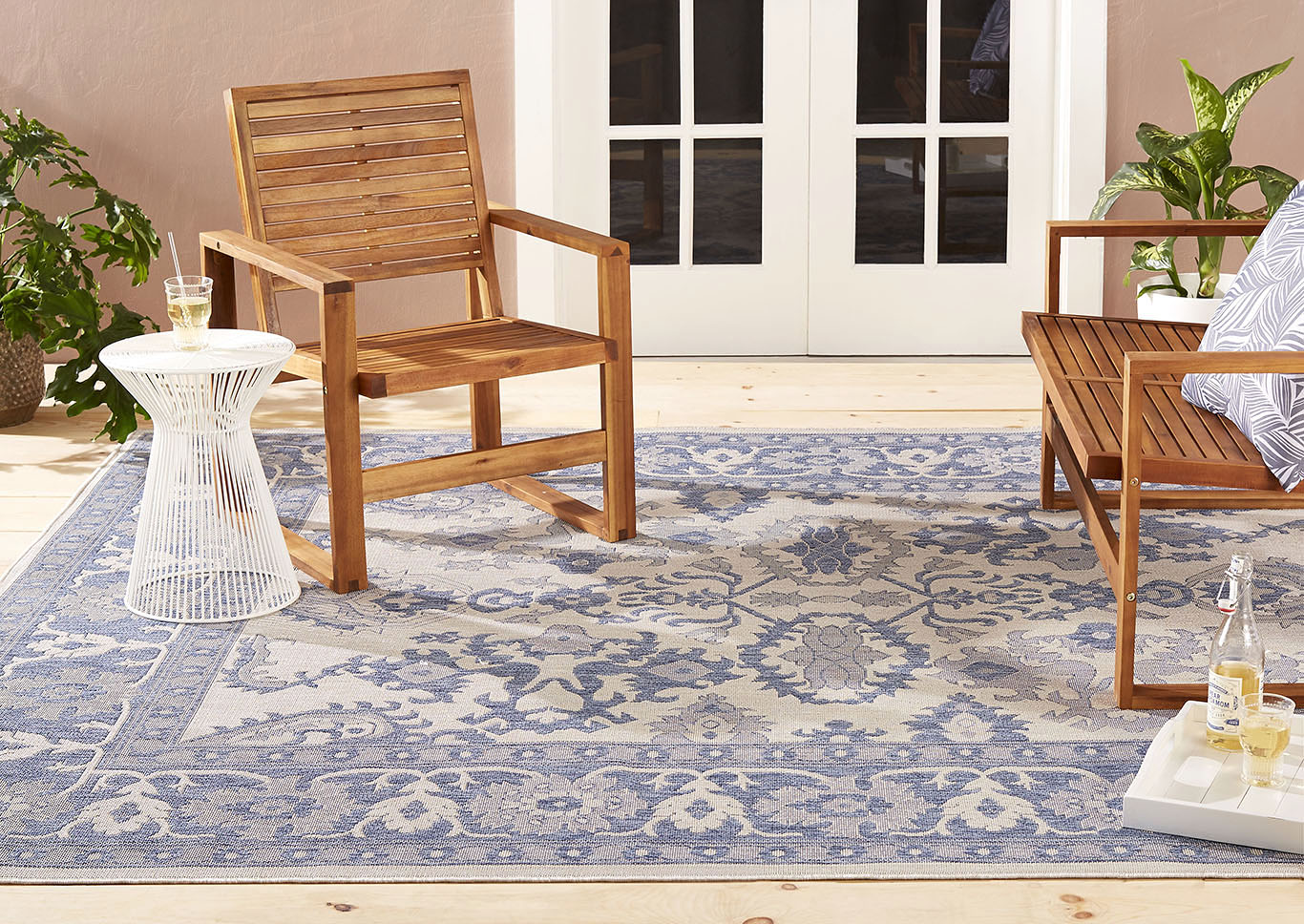 Patio Country Ayana Gray-Blue Area Rug,Home Dynamix