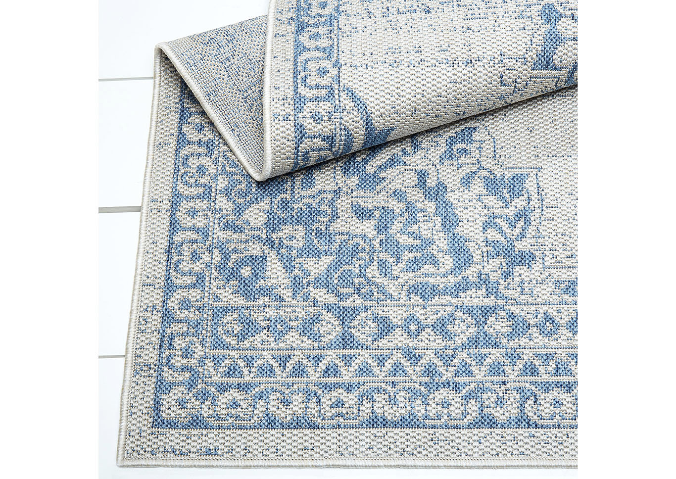 Patio Country Azalea Gray-Blue Area Rug,Home Dynamix